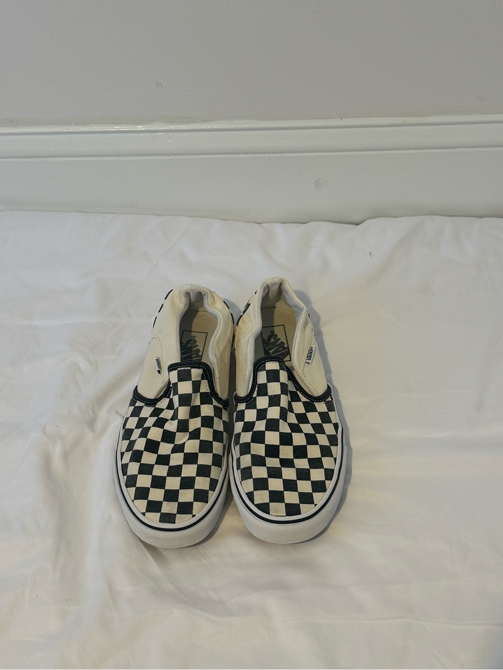 Vans Classic Slip-On Checkerboard Black White Women’s 10 Men’s 8.5 - Picture 7 of 7